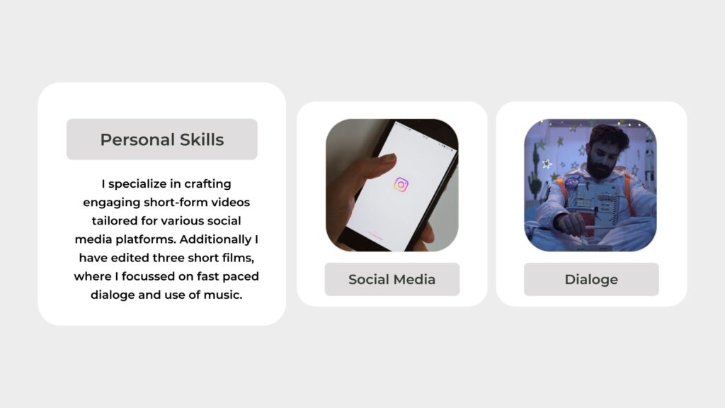personal skills social media short form edit dialoge short films